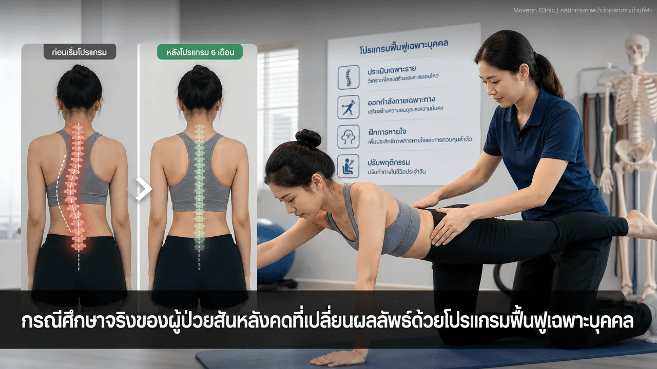 กรณีศึกษาจริงของผู้ป่วยสันหลังคดที่เปลี่ยนผลลัพธ์ด้วยโปรแกรมฟื้นฟูเฉพาะบุคคล